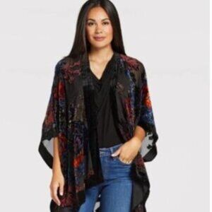 Michael Stars Floral Velvet Burnout Kimono-